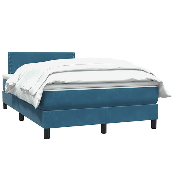 vidaXL Box Spring Bed with Mattress Dark Blue 120x210 cm Velvet