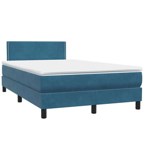 vidaXL Box Spring Bed with Mattress Dark Blue 120x210 cm Velvet