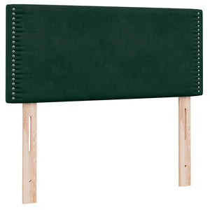 vidaXL Box Spring Bed with Mattress Dark Green 100x220 cm Velvet