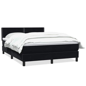 vidaXL Box Spring Bed with Mattress Black 160x220 cm Velvet