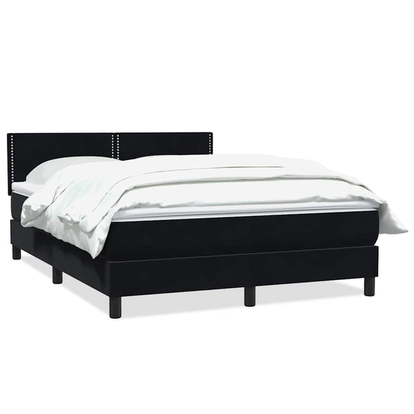 vidaXL Box Spring Bed with Mattress Black 160x220 cm Velvet