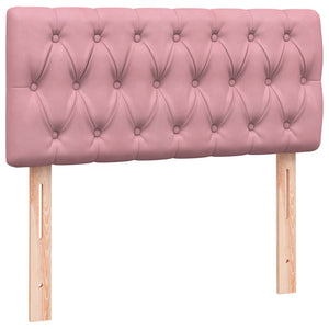 vidaXL Box Spring Bed with Mattress Pink 100x210 cm Velvet