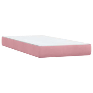 vidaXL Box Spring Bed with Mattress Pink 100x210 cm Velvet