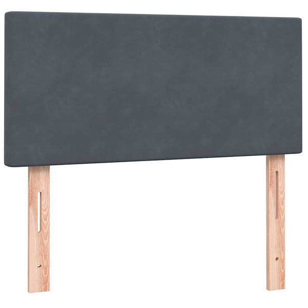 vidaXL Box Spring Bed with Mattress & LED Dark Grey 80x210 cm Velvet