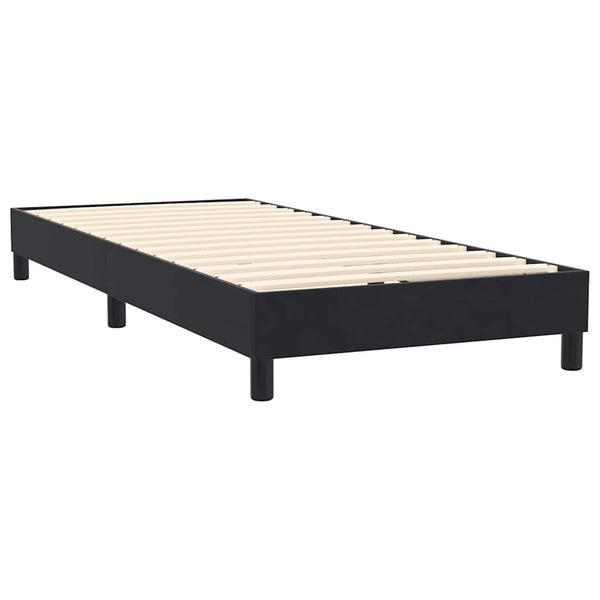 vidaXL Box Spring Bed with Mattress & LED Black 90x210 cm Velvet