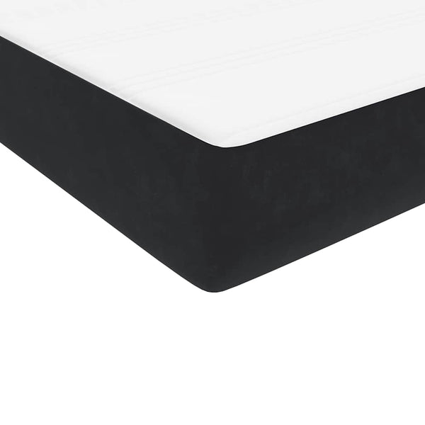 vidaXL Box Spring Bed with Mattress & LED Black 90x210 cm Velvet