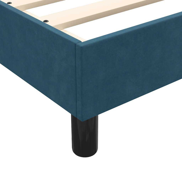 vidaXL Box Spring Bed with Mattress & LED Dark Blue 90x210 cm Velvet