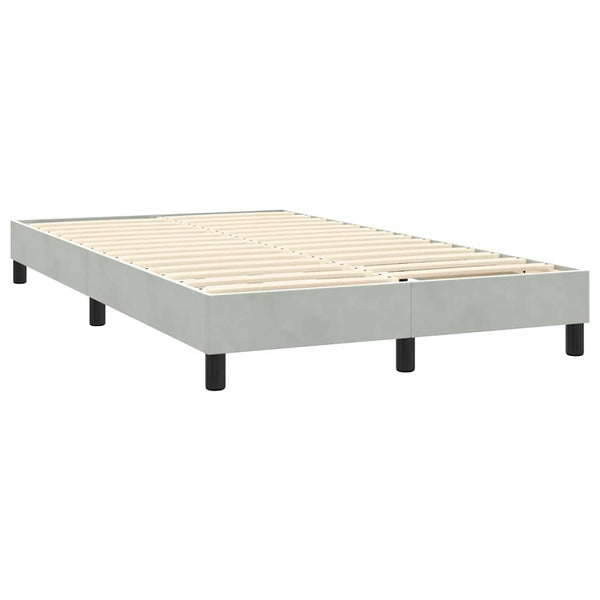 vidaXL Box Spring Bed with Mattress and LED Light Grey 120x210 cm Velvet