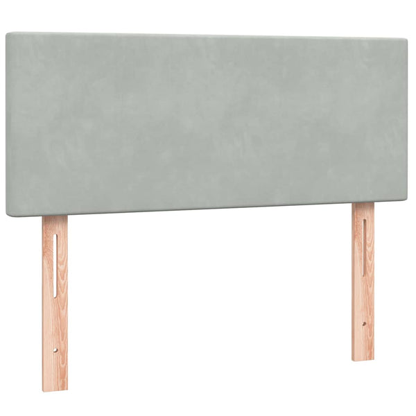 vidaXL Box Spring Bed with Mattress and LED Light Grey 120x210 cm Velvet