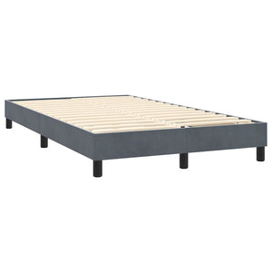 vidaXL Box Spring Bed with Mattress & LED Dark Grey 120x210 cm Velvet