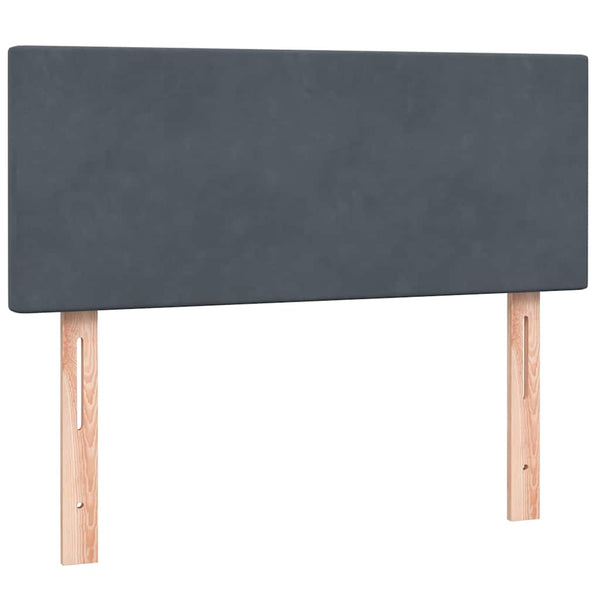 vidaXL Box Spring Bed with Mattress & LED Dark Grey 120x210 cm Velvet