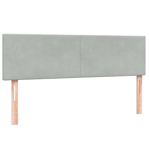 vidaXL Box Spring Bed with Mattress & LED Light Grey 140x210 cm Velvet