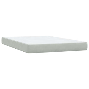 vidaXL Box Spring Bed with Mattress & LED Light Grey 140x210 cm Velvet