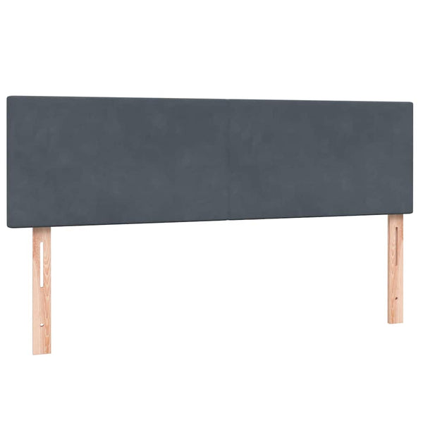 vidaXL Box Spring Bed with Mattress & LED Dark Gray 140x210 cm Velvet