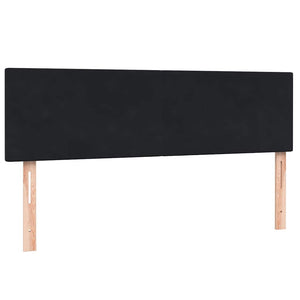 vidaXL Box Spring Bed with Mattress & LED Black 140x210 cm Velvet