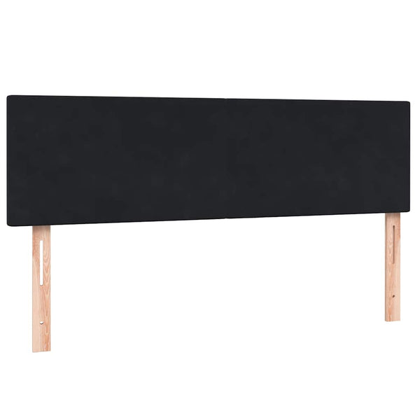 vidaXL Box Spring Bed with Mattress & LED Black 140x210 cm Velvet