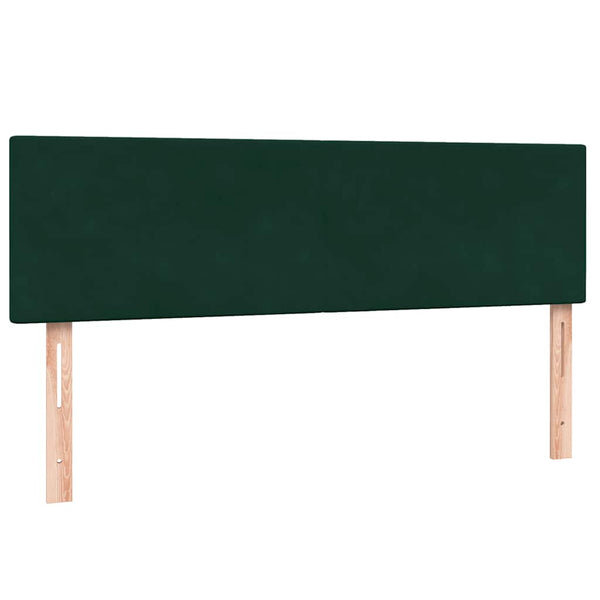 vidaXL Box Spring Bed with Mattress & LED Dark Green 140x210 cm Velvet