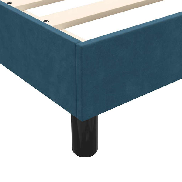 vidaXL Box Spring Bed with Mattress & LED Dark Blue 140x210 cm Velvet