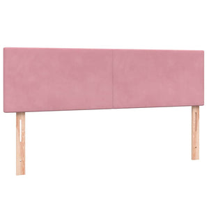 vidaXL Box spring bed with mattress & LED Pink 140x210 cm Velvet
