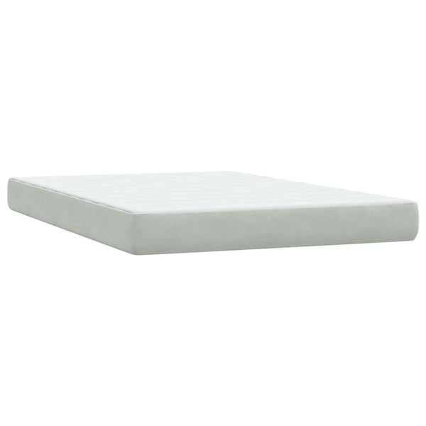vidaXL Box Spring Bed with Mattress & LED Light Grey 160x210 cm Velvet