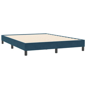 vidaXL Box Spring Bed with Mattress & LED Dark Blue 160x210 cm Velvet
