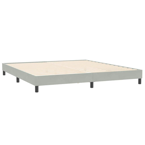 vidaXL Box Spring Bed with Mattress & LED Light Grey 180x210 cm Velvet