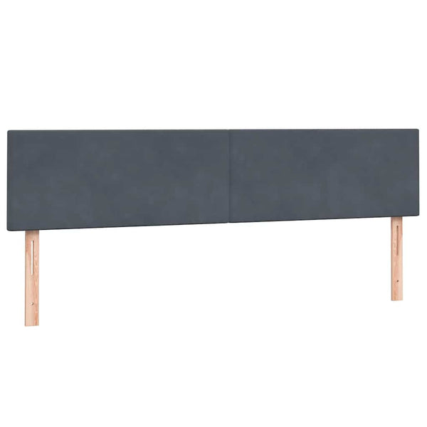 vidaXL Box Spring Bed with Mattress & LED Dark Gray 180x210 cm Velvet