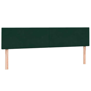 vidaXL Box Spring Bed with Mattress & LED Dark Green 180x210 cm Velvet
