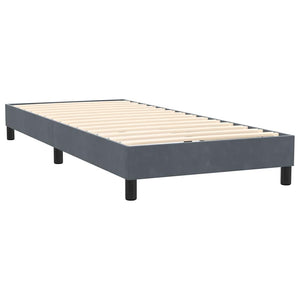 vidaXL Box Spring Bed with Mattress & LED Dark Grey 80x220 cm Velvet