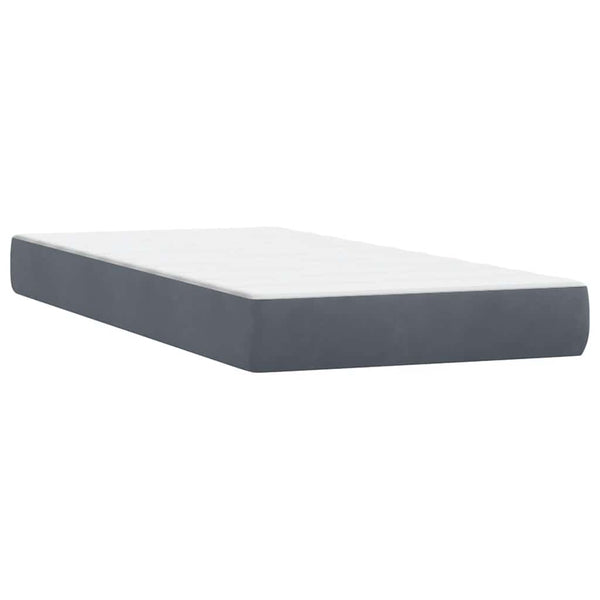 vidaXL Box Spring Bed with Mattress & LED Dark Grey 80x220 cm Velvet