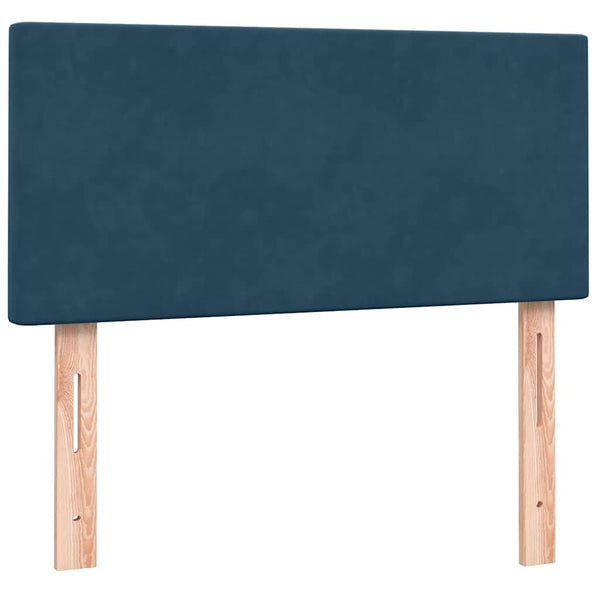 vidaXL Box Spring Bed with Mattress & LED Dark Blue 80x220 cm Velvet