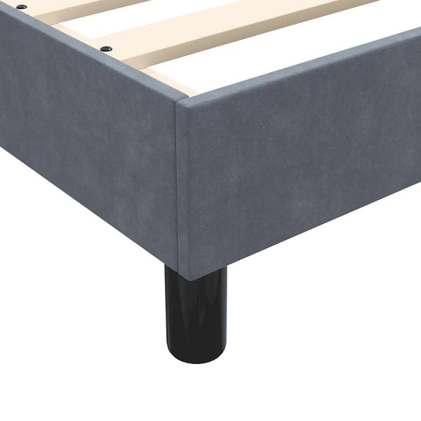 vidaXL Box Spring Bed with Mattress & LED Dark Grey 90x220 cm Velvet