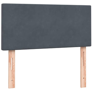 vidaXL Box Spring Bed with Mattress & LED Dark Grey 90x220 cm Velvet