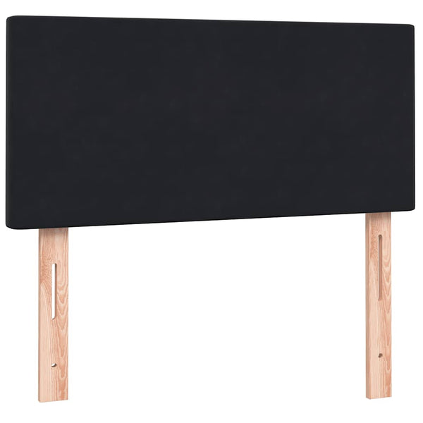 vidaXL Box Spring Bed with Mattress & LED Black 90x220 cm Velvet