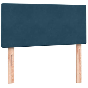 vidaXL Box Spring Bed with Mattress & LED Dark Blue 90x220 cm Velvet