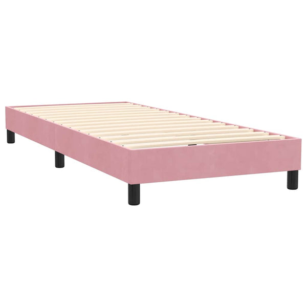 vidaXL Box Spring Bed with Mattress & LED Pink 100x220 cm Velvet