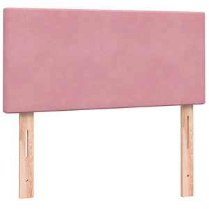vidaXL Box Spring Bed with Mattress & LED Pink 100x220 cm Velvet
