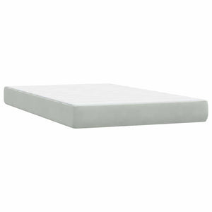 vidaXL Box Spring Bed with Mattress & LED Light Grey 120x220 cm Velvet