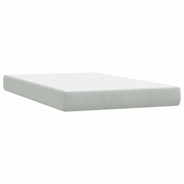 vidaXL Box Spring Bed with Mattress & LED Light Grey 120x220 cm Velvet