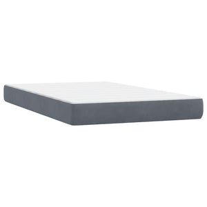 vidaXL Box Spring Bed with Mattress & LED Dark Grey 120x220 cm Velvet