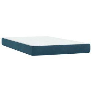 vidaXL Box Spring Bed with Mattress & LED Dark Blue 120x220 cm Velvet