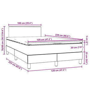 vidaXL Box Spring Bed with Mattress & LED Pink 120x220 cm Velvet