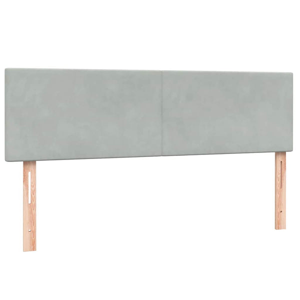 vidaXL Box Spring Bed with Mattress & LED Light Grey 160x220 cm Velvet