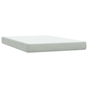 vidaXL Box Spring Bed with Mattress & LED Light Grey 160x220 cm Velvet