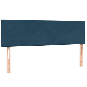 vidaXL Box Spring Bed with Mattress & LED Dark Blue 160x220 cm Velvet