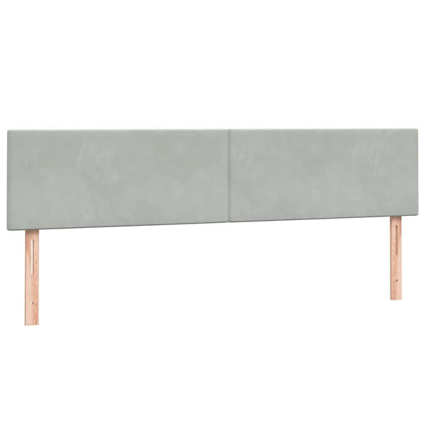 vidaXL Box Spring Bed with Mattress & LED Light Grey 180x220 cm Velvet