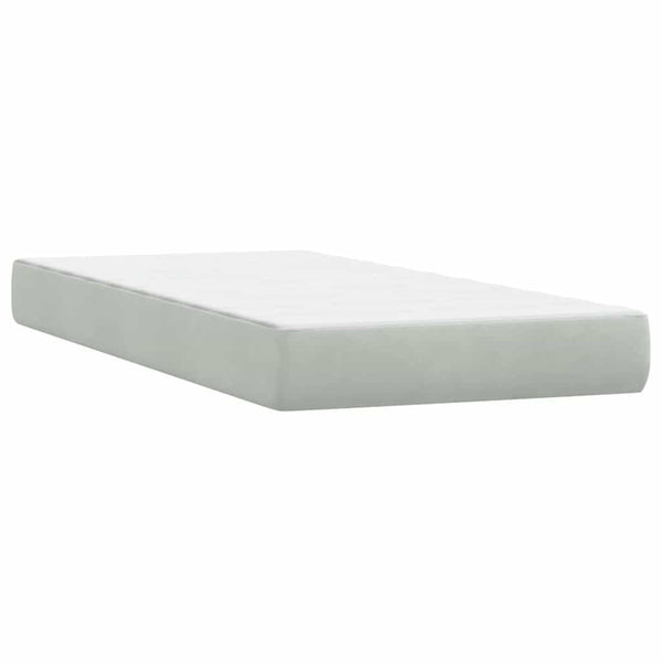 vidaXL Box Spring Bed with Mattress & LED Light Grey 180x220 cm Velvet