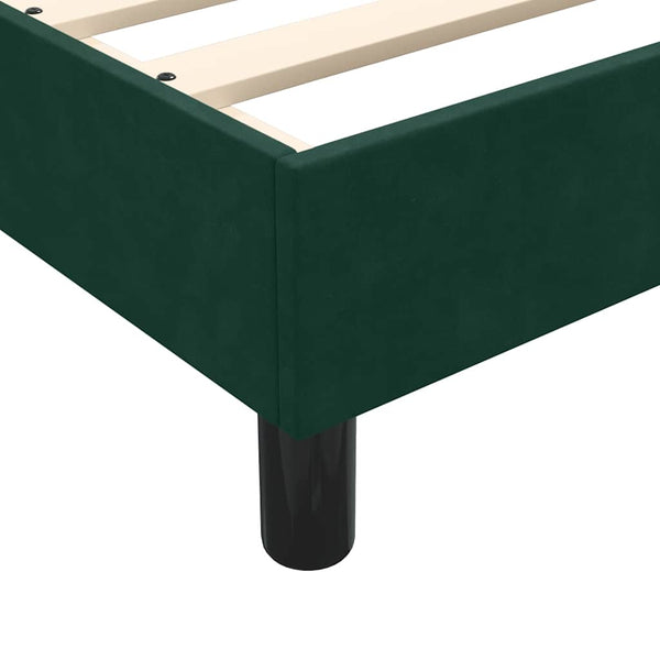 vidaXL Box Spring Bed with Mattress & LED Dark Green 180x220 cm Velvet