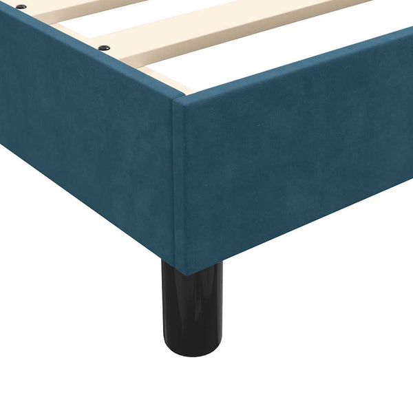 vidaXL Box Spring Bed with Mattress & LED Dark Blue 180x220 cm Velvet