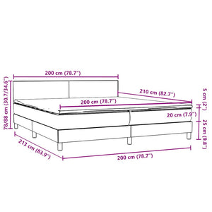 vidaXL Box Spring Bed with Mattress & LED Pink 180x220 cm Velvet